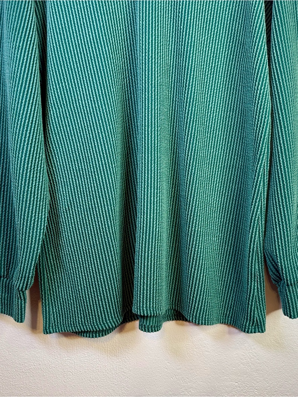 Heimish USA Emerald Green V-Neck Ribbed Slouchy Oversized Sweater Size Large - Picture 5 of 16